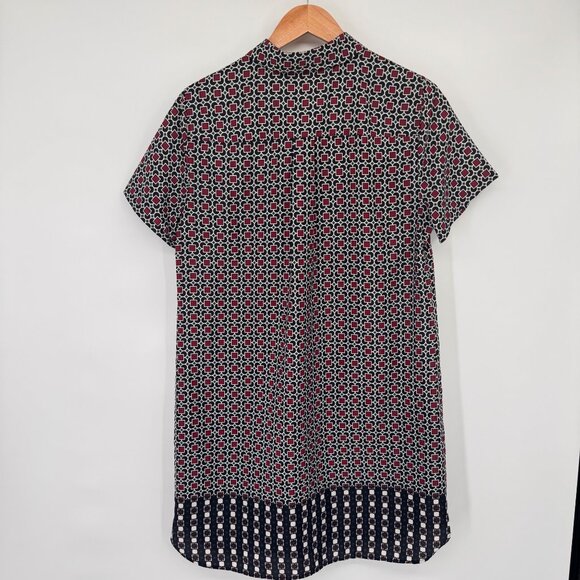 J.Crew Womens Short-Sleeve Button-Down Shirt dress Geometric Print  Size 12 - Picture 10 of 12